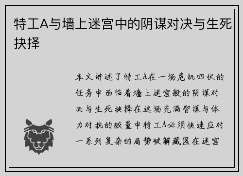 特工A与墙上迷宫中的阴谋对决与生死抉择